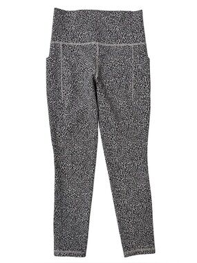 {Athleta} "Salutation Stash II Textured Tight" Black White Print Leggings WAP90
